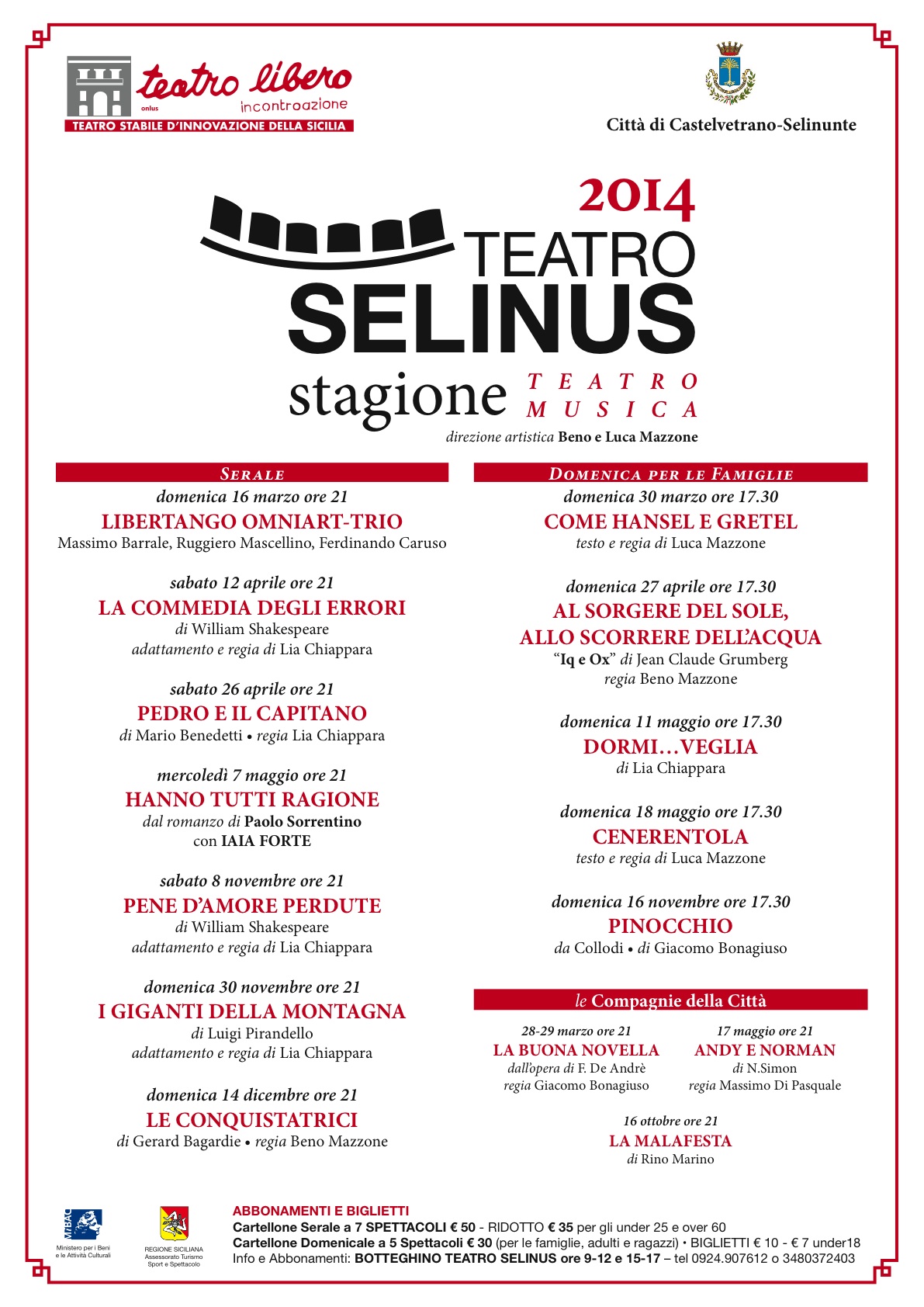 Presentata la stagione del Teatro Selinus 2014