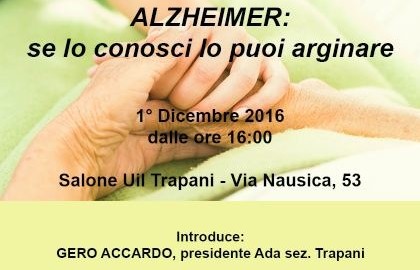 Domani incontro alla Uil Trapani sull’Alzheimer