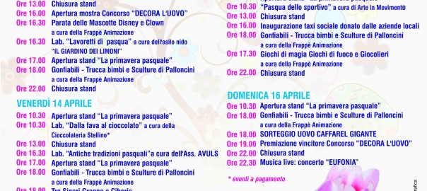 “Pasqua in fiore” dal 13 a l 16 aprile tra gli stand della zona pedonale di corso Garibaldi e Mattarella