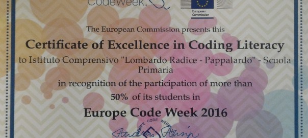 Eccellenti in Coding Literacy all’I.C. “Lombardo Radice – Pappalardo” di Castelvetrano