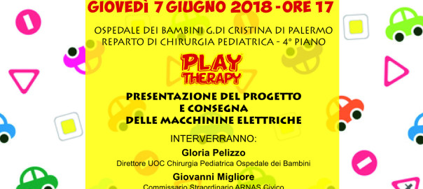All’Ospedale dei Bambini Di Cristina di Palermo, verrà presentato il progetto Play Therapy