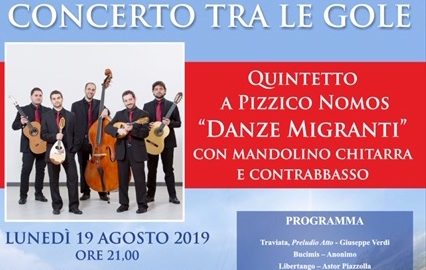 “Danze Migranti” con mandolino, chitarra e contrabbasso lunedì 19 agosto