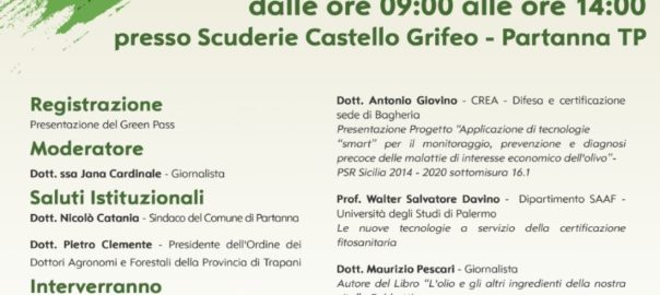 Convegno sabato su “Il valore della biodiversità autoctona nella nuova olivicoltura siciliana”