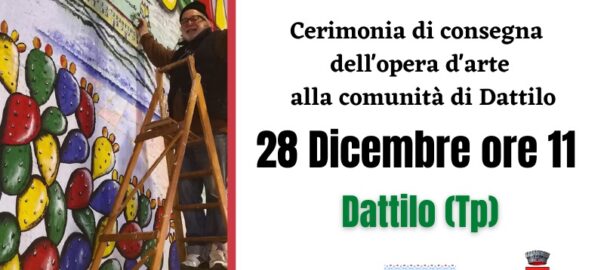 Mercoledì 28 cerimonia di consegna del murales realizzato in occasione del Dattilo Cannolo Fest