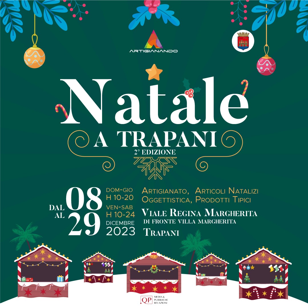 “Natale a Trapani”, seconda edizione della fiera natalizia dell’artigianato e dell’enogastronomia del territorio