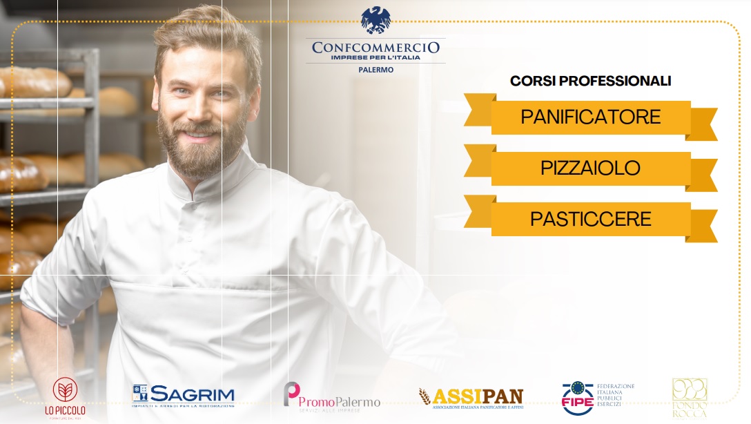 Confcommercio Palermo, tre nuovi corsi di formazione professionale per pasticcieri, pizzaioli e panificatori