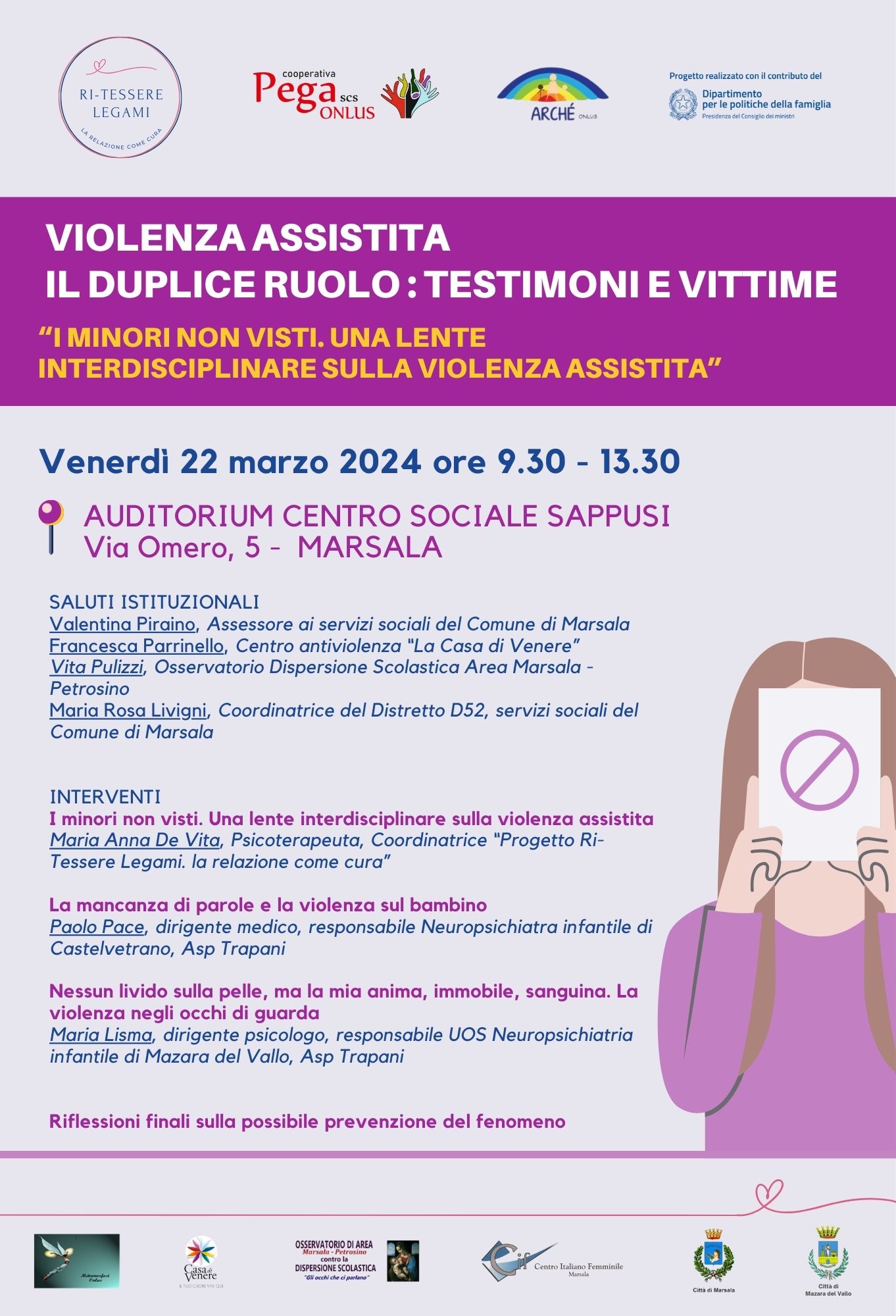 Domani seminario dal tema: “Violenza assistita. Il duplice ruolo: testimoni e vittime”
