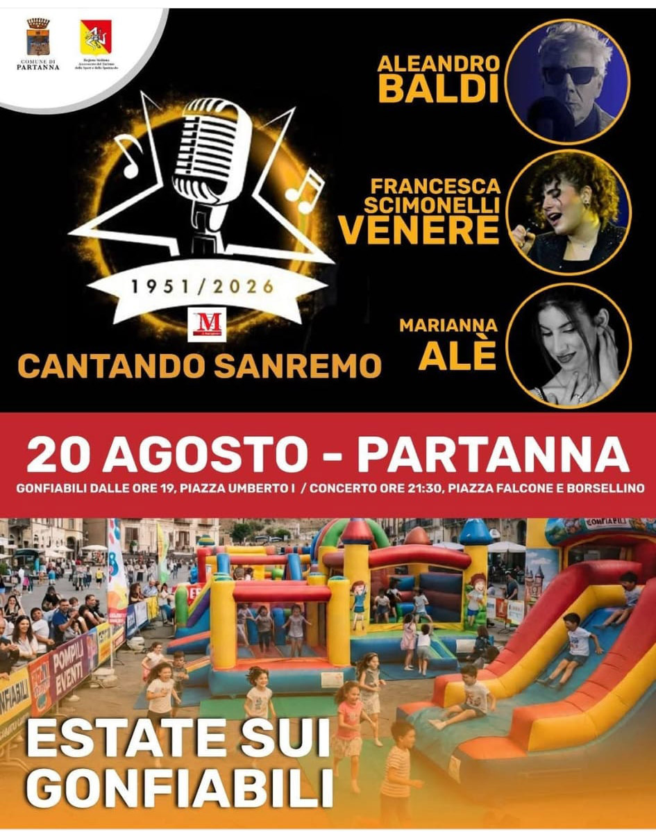 Oggi divertimento con i gonfiabili e concerto su “Cantando Sanremo”
