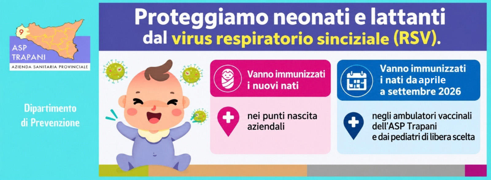 Asp Trapani. Dall’1 ottobre immunizzazione dal virus Rsv in neonati e lattanti