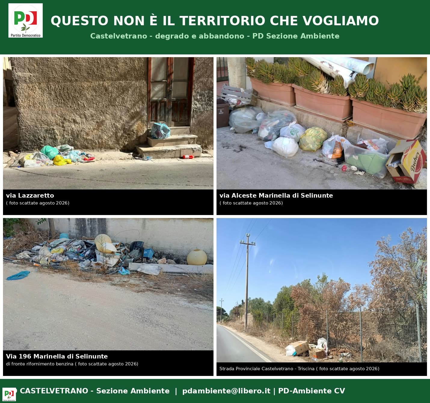 Pd Castelvetrano:”Da rifiuto a risorsa: trasformiamo insieme la nostra città!”