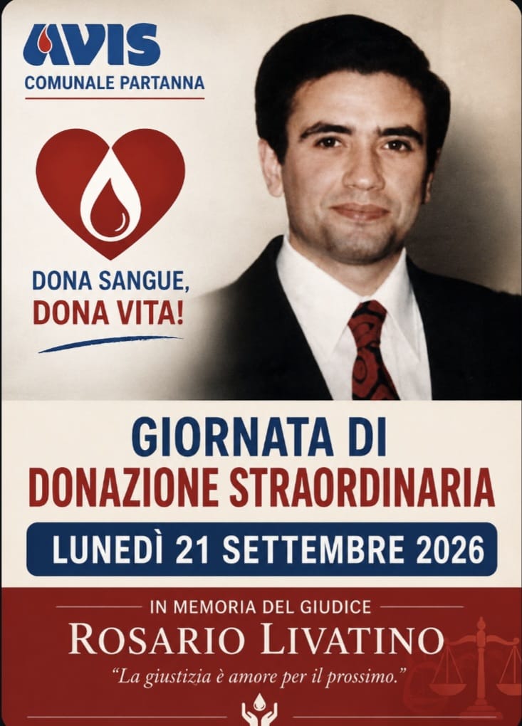 Lunedì giornata di donazione straordinaria in memoria del giudice Rosario Livatino