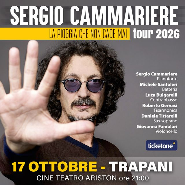 Sergio Cammariere torna a Trapani: il 17 ottobre all’Ariston con “La pioggia che non cade mai”