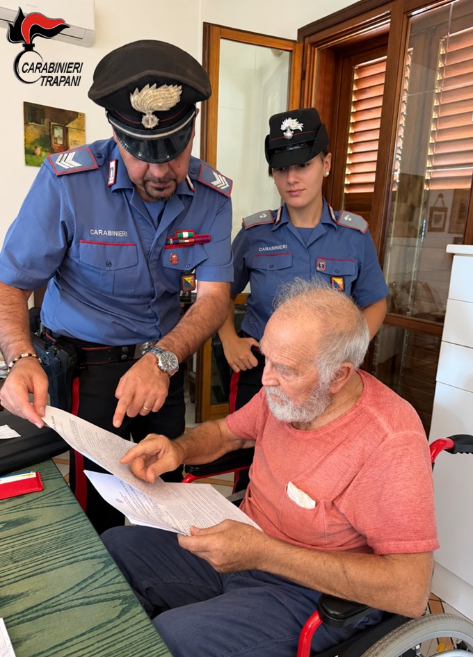 Carabinieri a domicilio per raccogliere la denuncia di un cittadino impossibilitato a muoversi